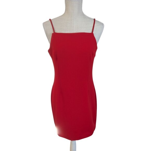 1 State Red Sheath Dress Adjustable Straps Size 8 - Picture 1 of 4